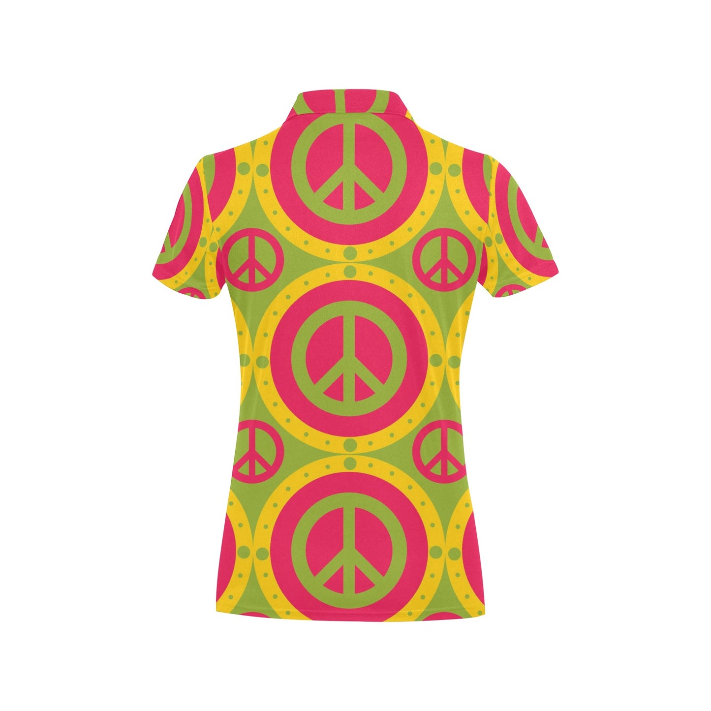 Peace Sign Pattern Print Design A01 Women's Polo Shirt