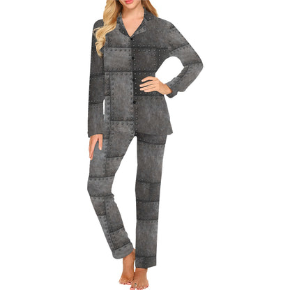 Armor Pattern Print Design 02 Women's Long Pajama Set