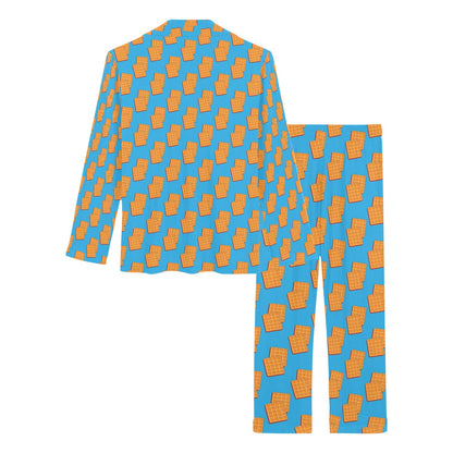 Waffle Print Design LKS304 Women's Long Pajama Set