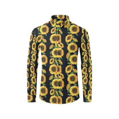 Sunflower Print Design LKS306 Men's Long Sleeve Dress Shirt