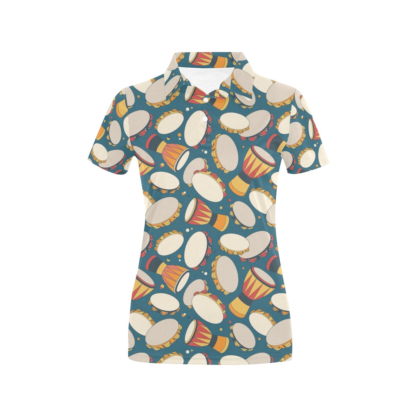 Tambourine Pattern Print Design 01 Women's Polo Shirt
