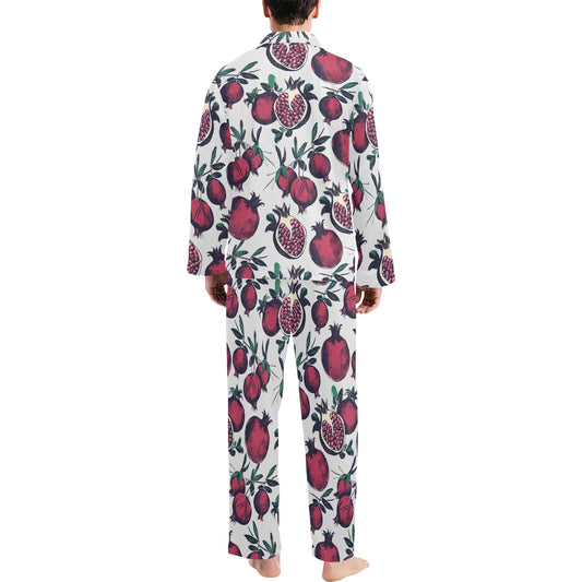 Pomegranate Pattern Print Design PG01 Men's Long Pajama Set