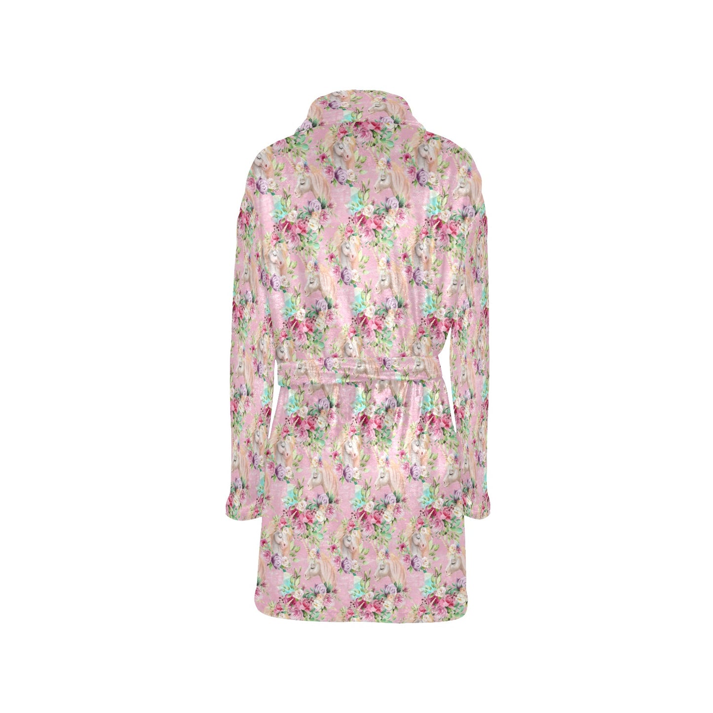 Unicorn Princess with Rose Women's Fleece Robe
