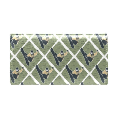 Snowboard Man Print Design LKS302 Women's Trifold Wallet