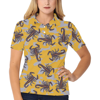 Scorpion Pattern Print Design 01 Women's Polo Shirt