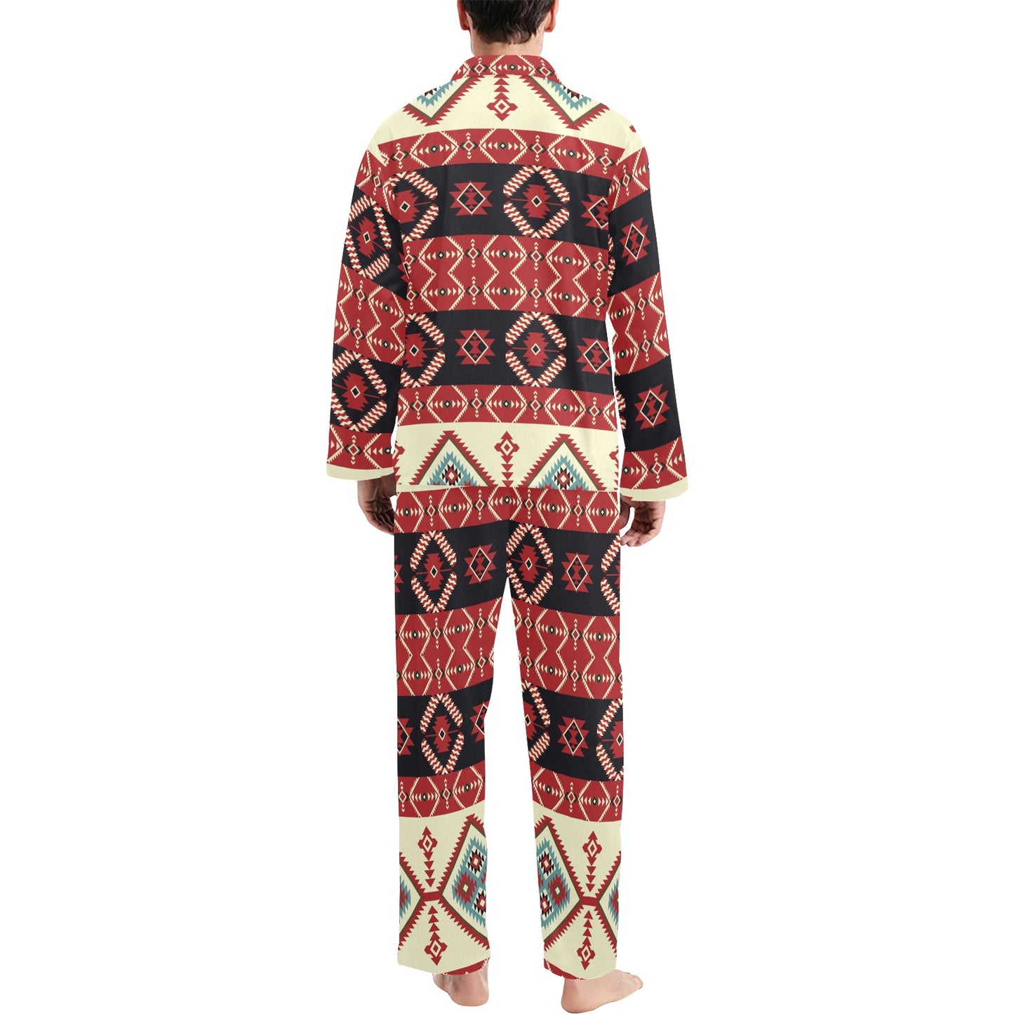 Navajo Pattern Print Design A05 Men's Long Pajama Set