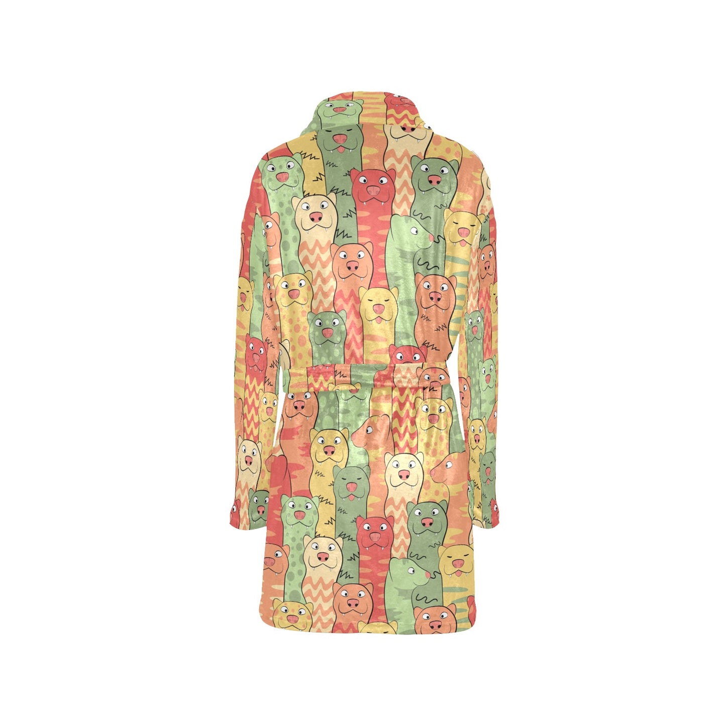 Ferret Pattern Print Design 01 Women's Fleece Robe