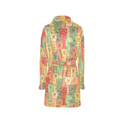 Ferret Pattern Print Design 01 Women's Fleece Robe