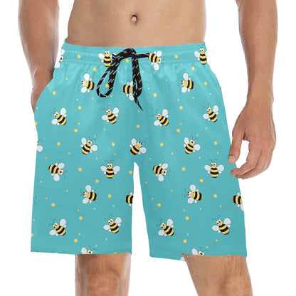 Bee With Dot Print Design LKS309 Men's Swim Trunks Beach Shorts