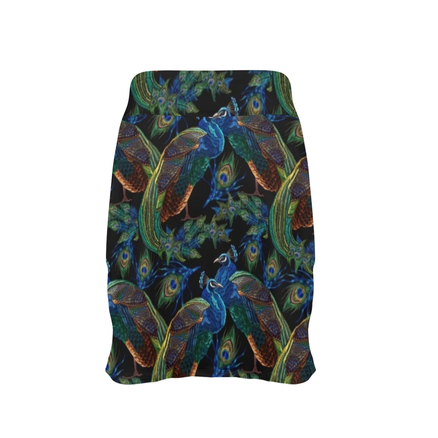 Peacock Themed Design Print 17" Golf & Pickleball Skort with Pockets