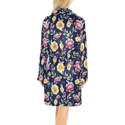 Gerberas Pattern Print Design GB03 Women's Fleece Robe