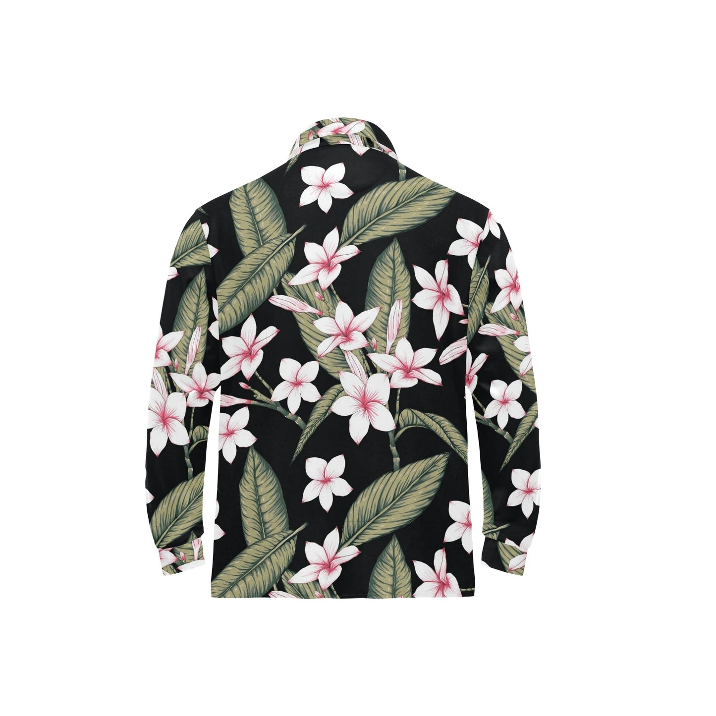 Plumeria Pattern Print Design PM021 Long Sleeve Polo Shirt For Men's