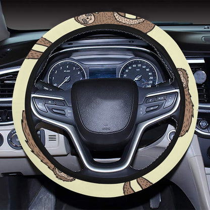 Sloth Print Design LKS3010 Steering Wheel Cover with Elastic Edge