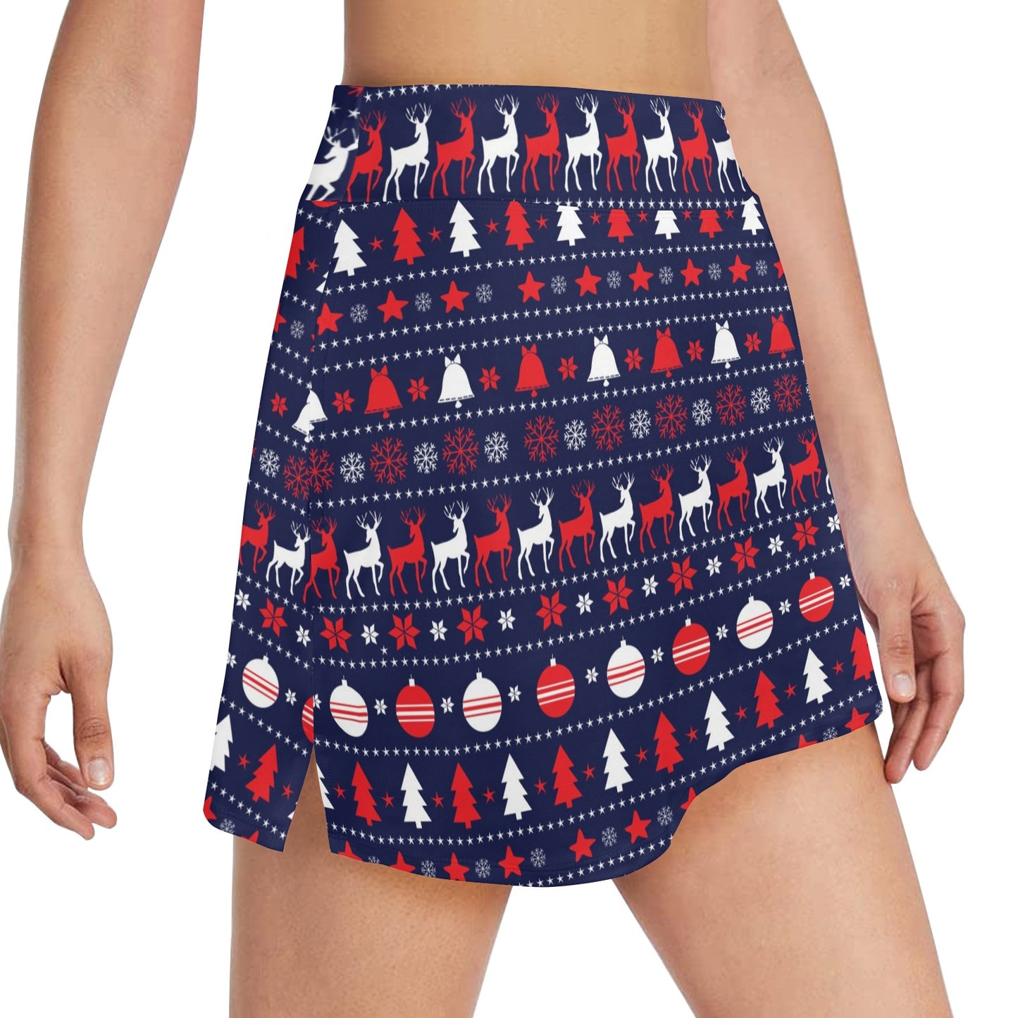 Reindeer Print Design LKS404 17" Golf & Pickleball Skort with Pockets