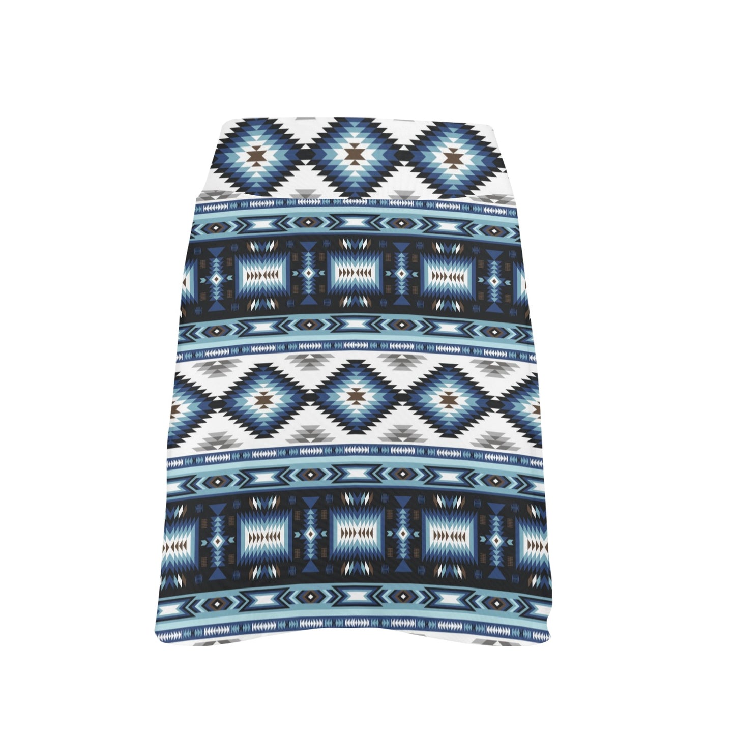 Navajo Dark Blue Print Pattern 17" Golf & Pickleball Skort with Pockets