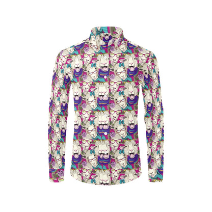 Sheep Print Design LKS403 Men's Long Sleeve Dress Shirt