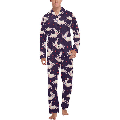 Rabbit Pattern Print Design RB016 Men's Long Pajama Set