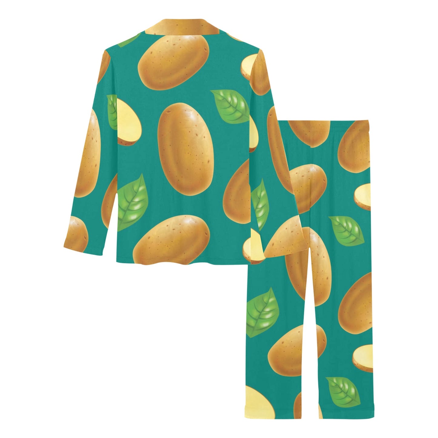 Potato Pattern Print Design A04 Women's Long Pajama Set