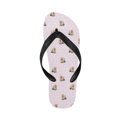 Yorkshire Terriers Print Design LKS302 Flip Flops