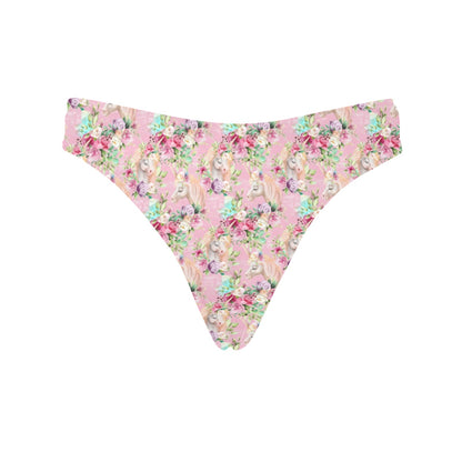 Unicorn Princess with Rose Women's Thongs