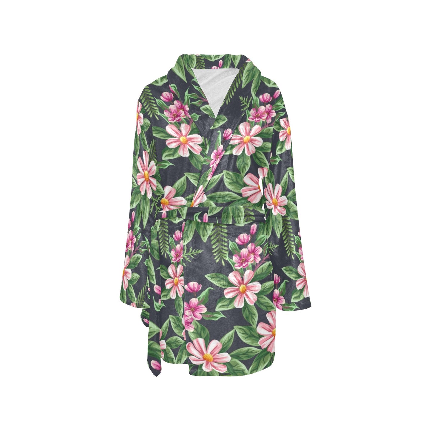 Summer Floral Pattern Print Design SF010 Women's Fleece Robe