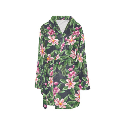 Summer Floral Pattern Print Design SF010 Women's Fleece Robe