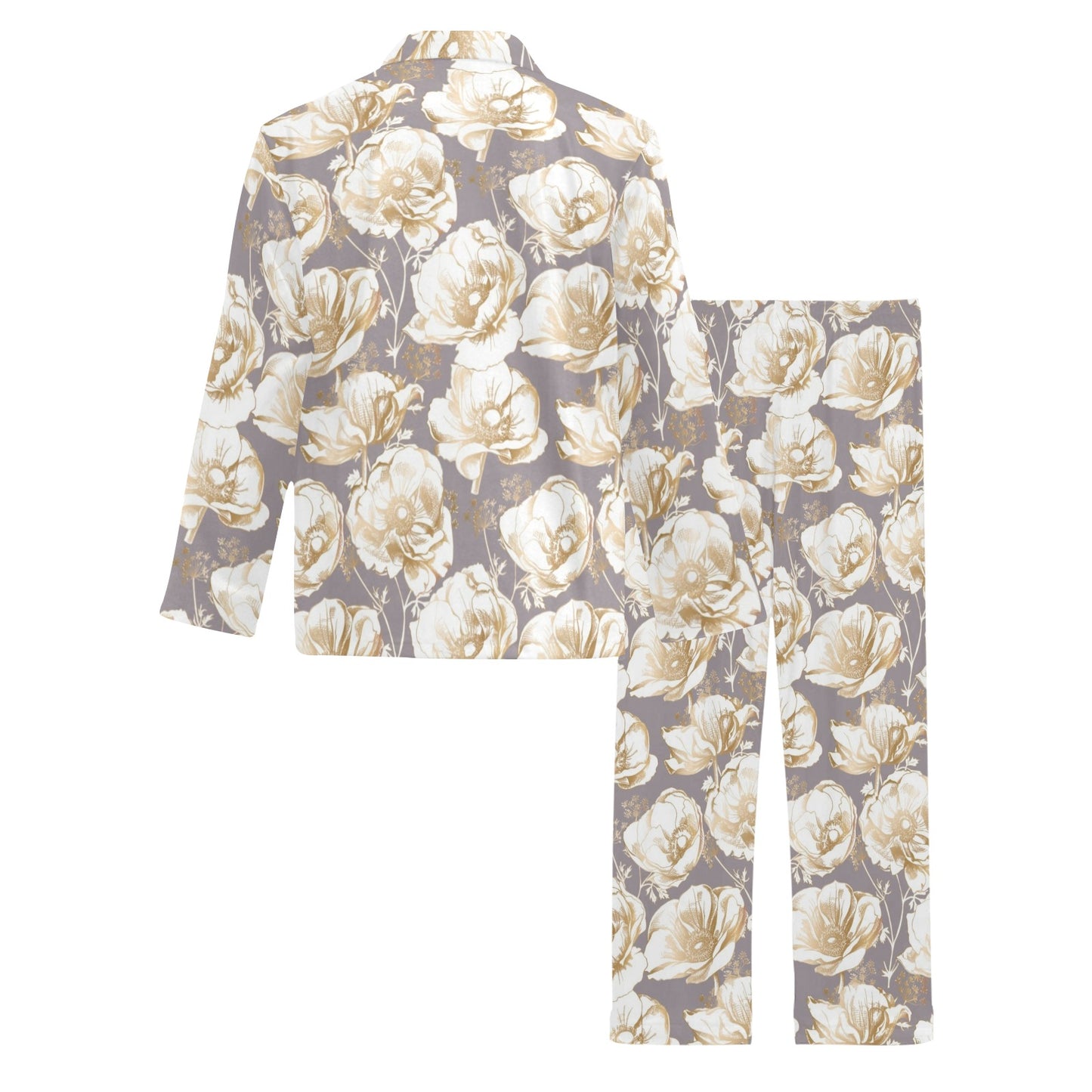 Anemone Pattern Print Design AM05 Men's Long Pajama Set