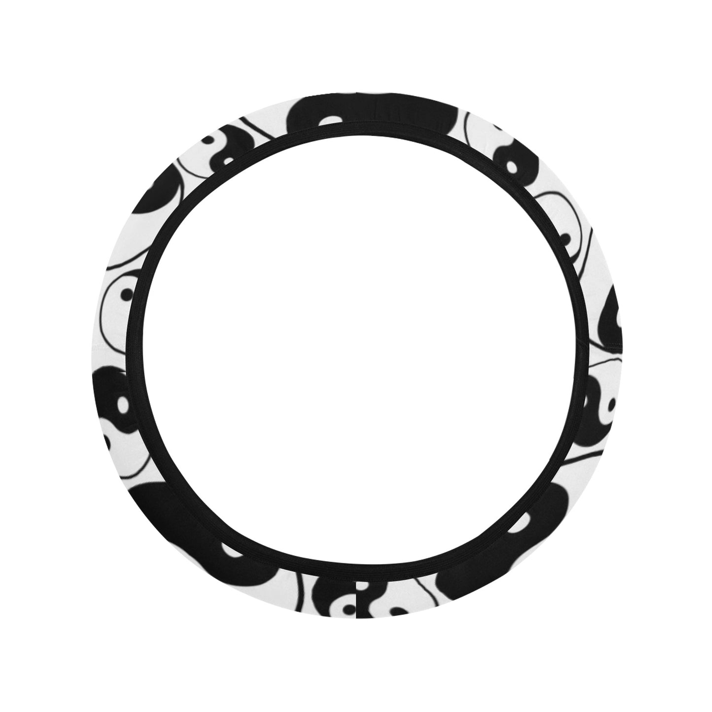 Yin Yang Print Design LKS302 Steering Wheel Cover with Elastic Edge