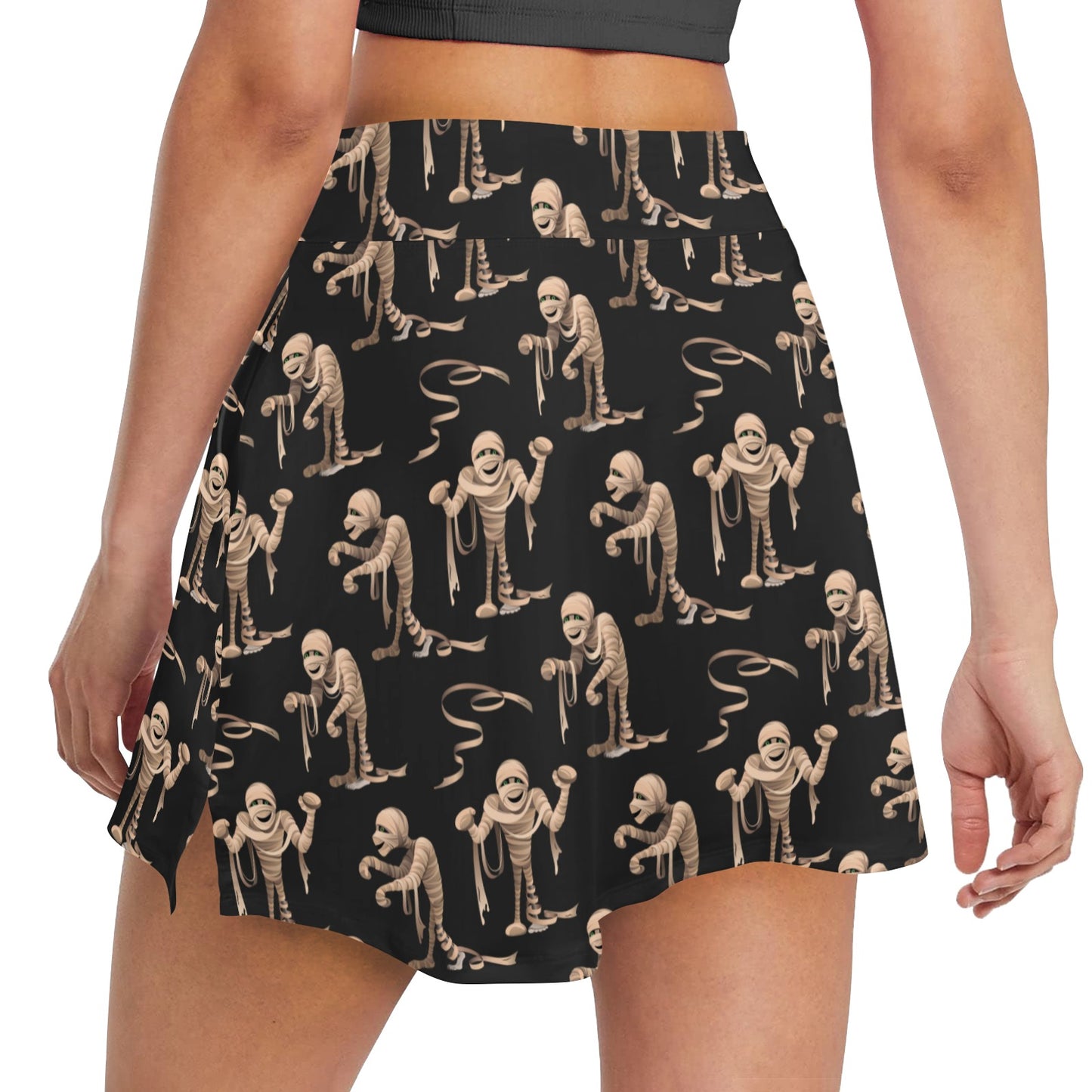Mummy Print Design LKS302 Women's Golf Skirt with Pocket