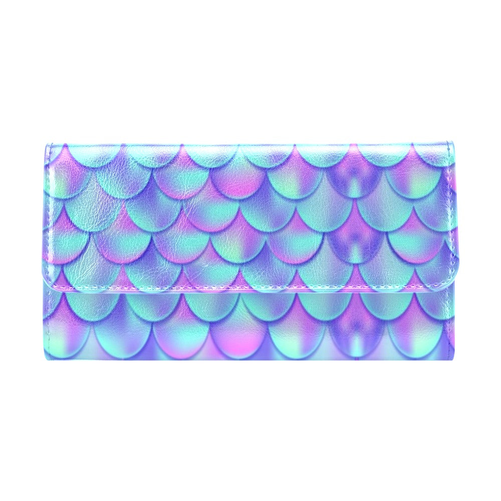 Mermaid Tail Design Print Pattern Women's Trifold Wallet