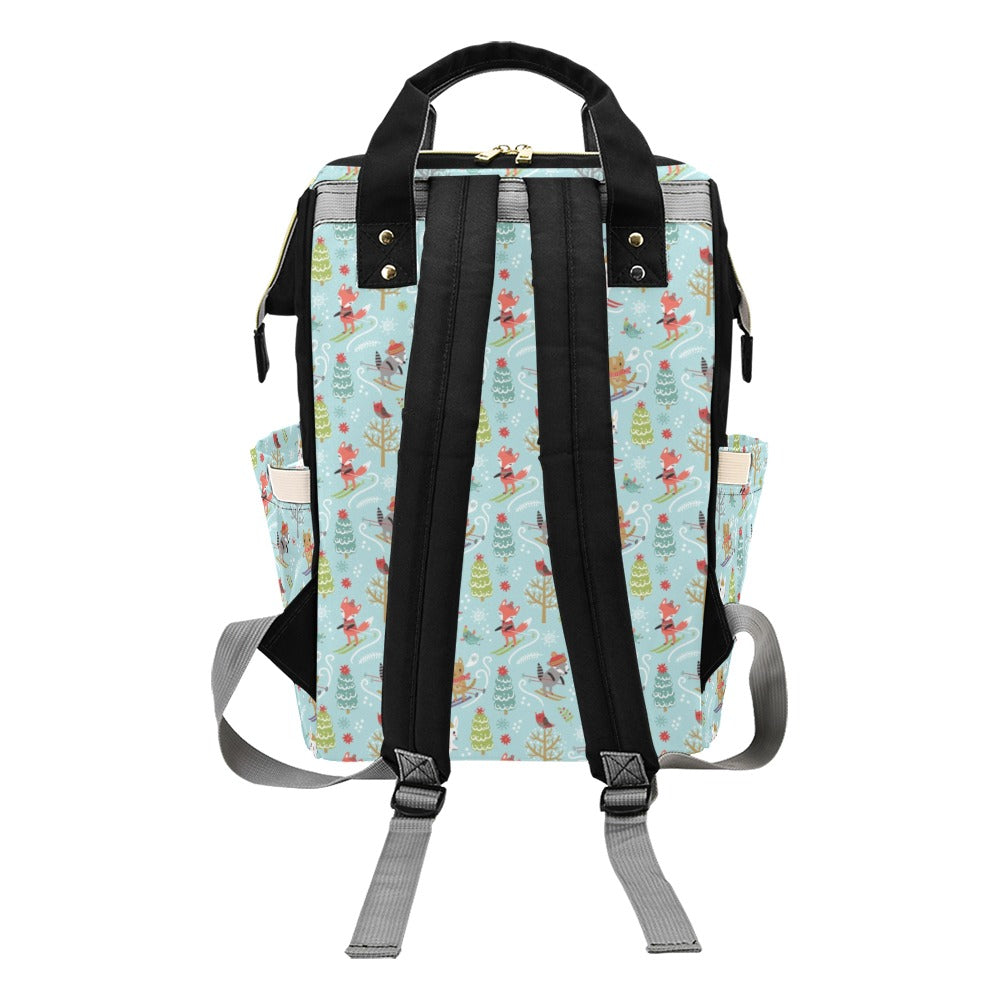 Ski Fox Cute Print Design LKS303 Diaper Bag Backpack