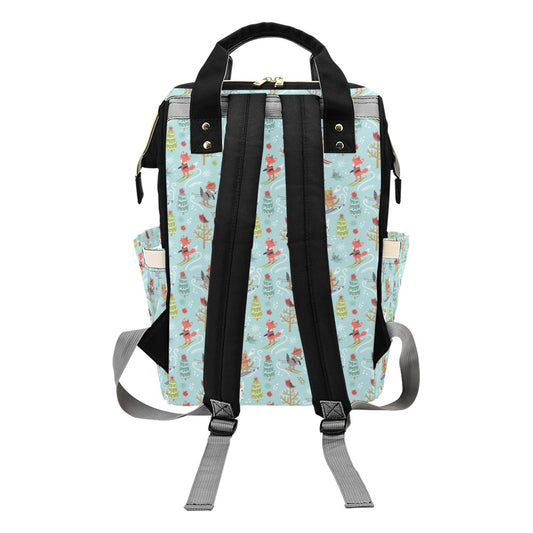 Ski Fox Cute Print Design LKS303 Diaper Bag Backpack