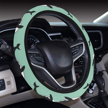 Whale Print Design LKS307 Steering Wheel Cover with Elastic Edge