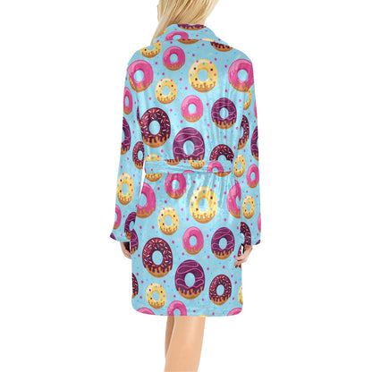 Donut Pattern Print Design DN07 Women's Fleece Robe