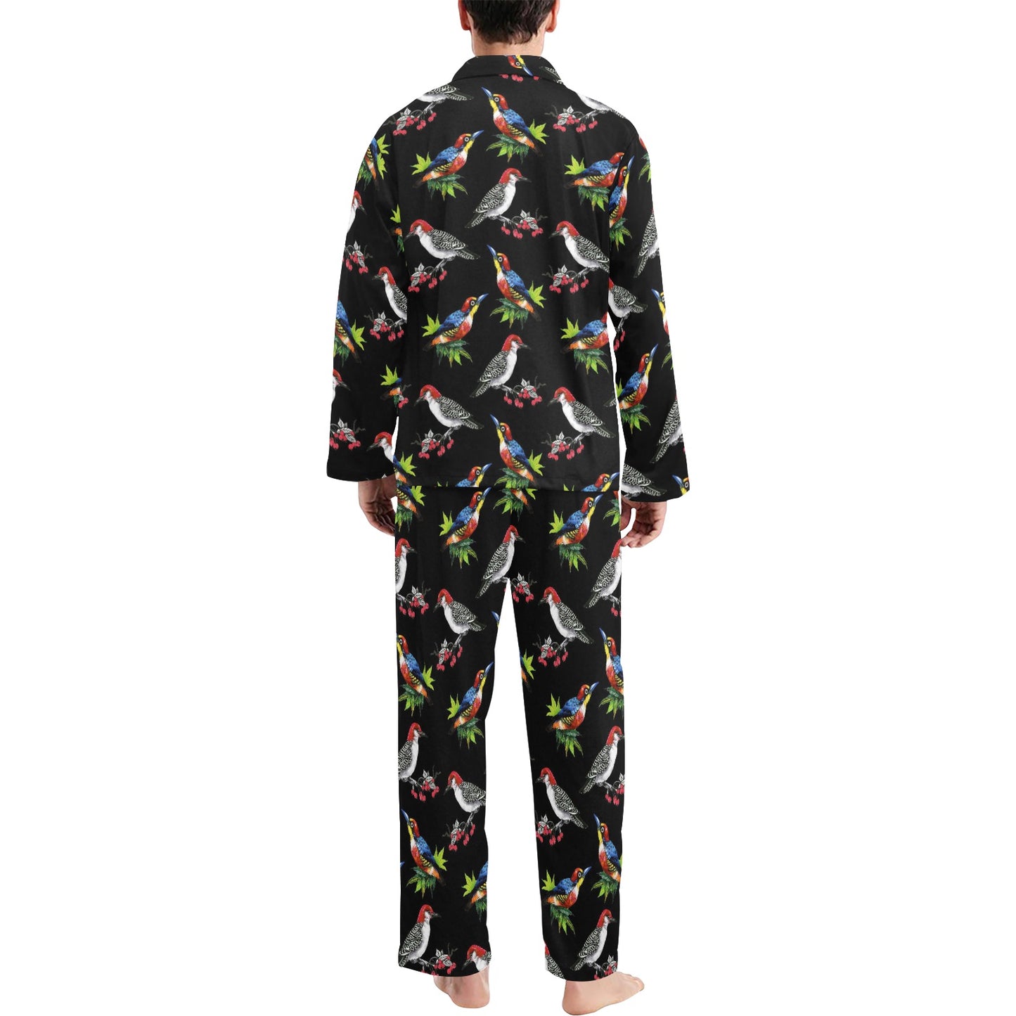 Birds Pattern Print Design 06 Men's Long Pajama Set