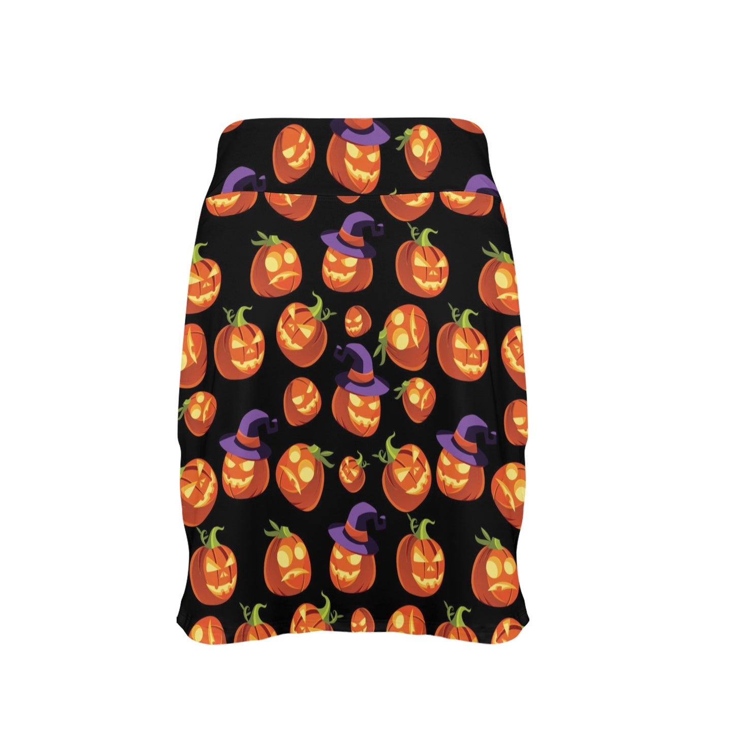 Witch Pumpkin Halloween Print LKS302 17" Golf & Pickleball Skort with Pockets