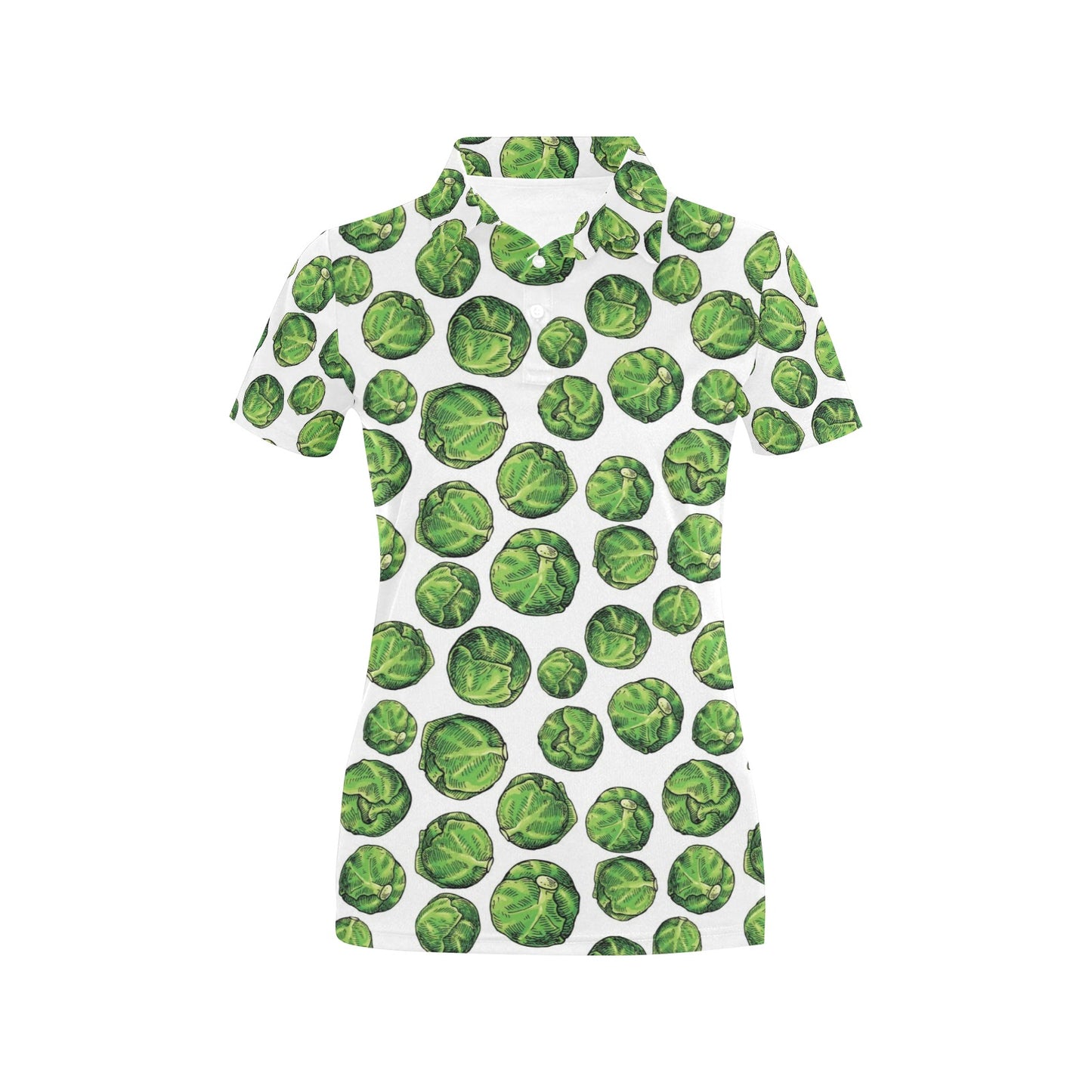 Brussels Sprouts Pattern Print Design 02 Women's Polo Shirt
