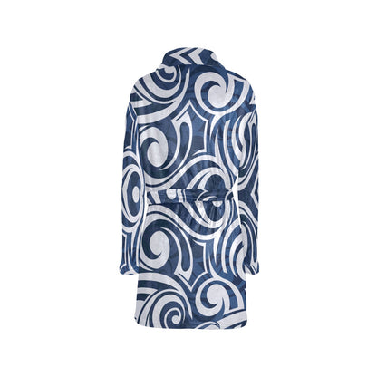Maori Pattern Print Design 01 Women's Fleece Robe