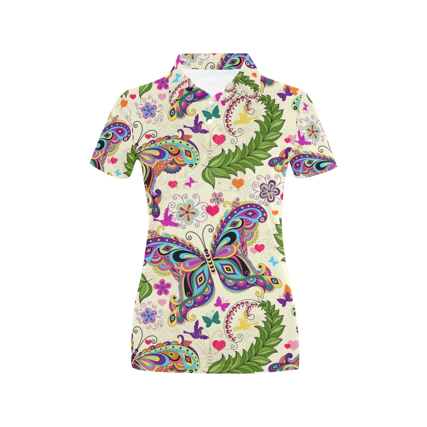 Butterfly Colorful Indian Style Women's Polo Shirt