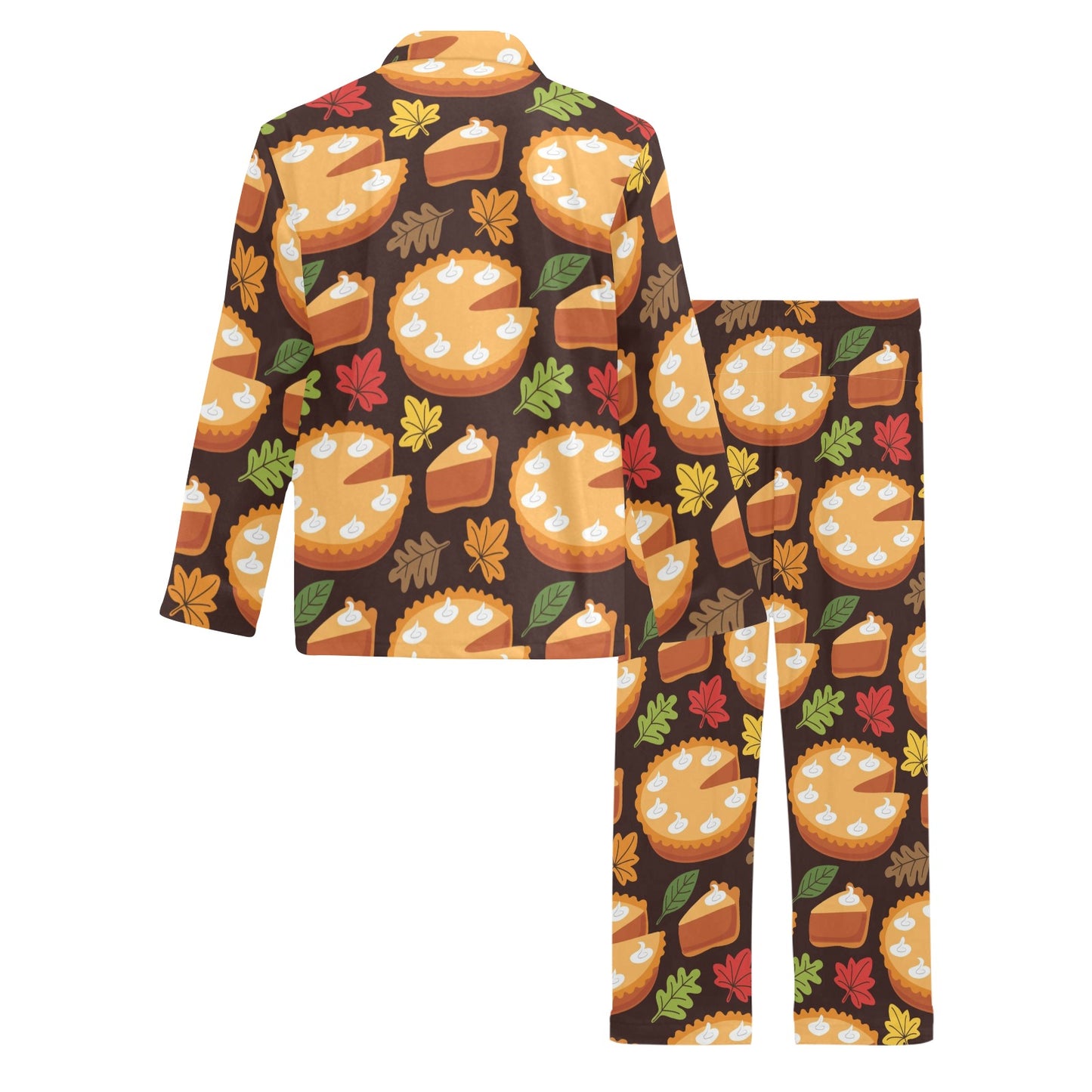 Pie Pattern Print Design A03 Men's Long Pajama Set