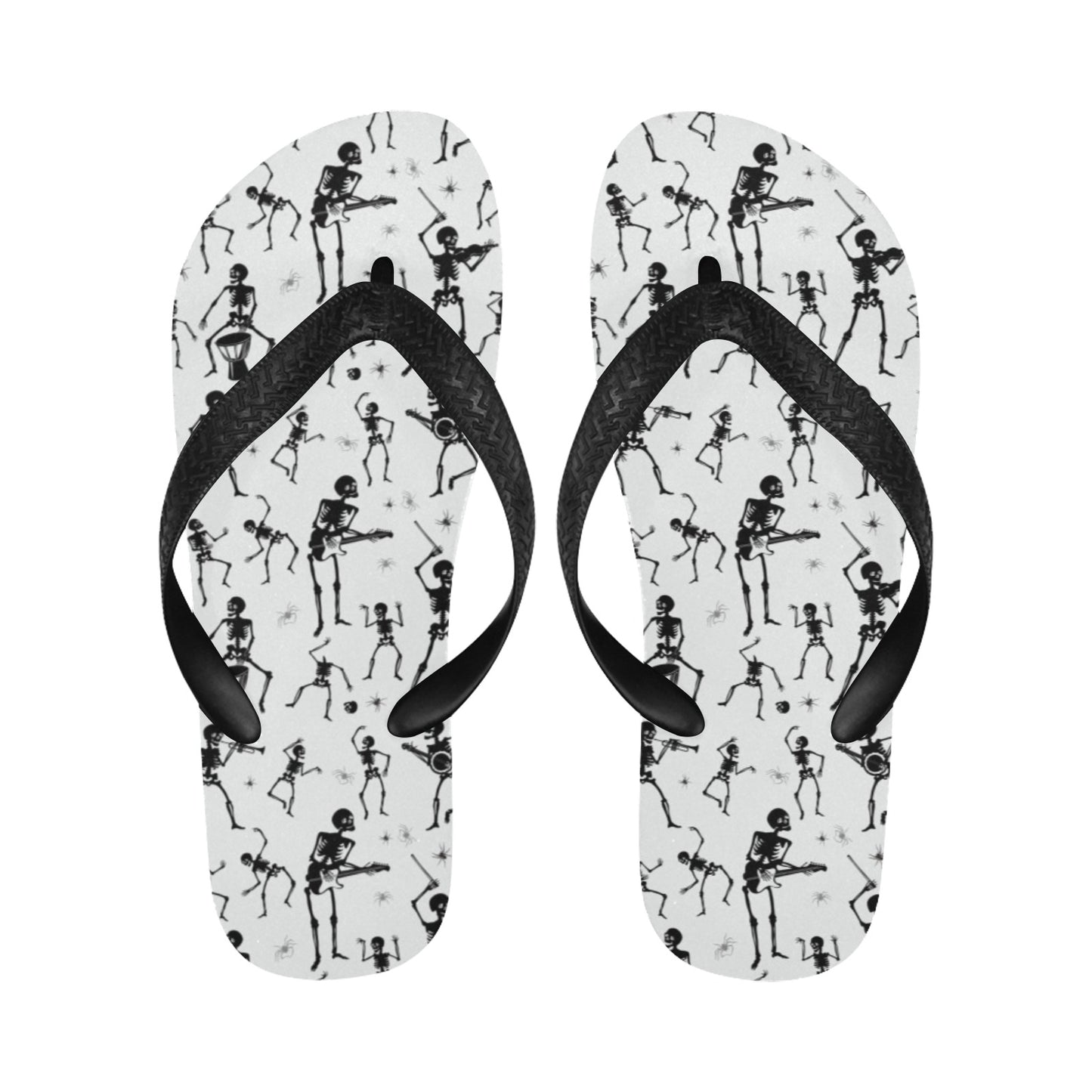 Skeleton Music Player Print Design LKS303 Flip Flops