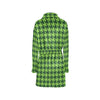 St Patricks Day Houndstooth Pattern Print LKS301 Women's Fleece Robe