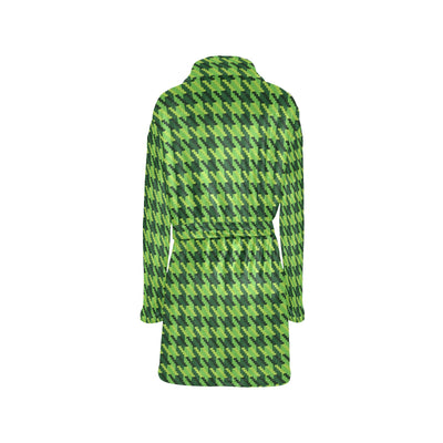 St Patricks Day Houndstooth Pattern Print LKS301 Women's Fleece Robe