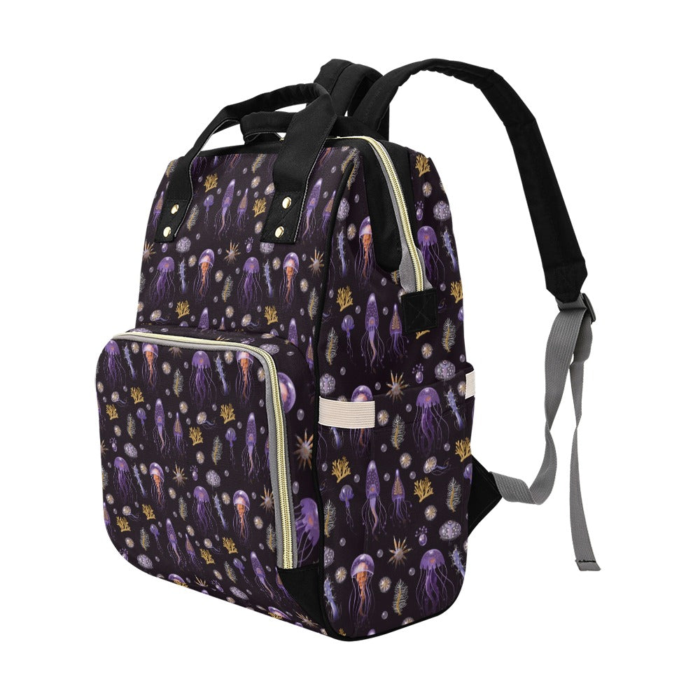 Seaweed With Jelly Fish Print Design LKS305 Diaper Bag Backpack
