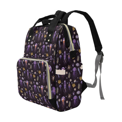 Seaweed With Jelly Fish Print Design LKS305 Diaper Bag Backpack