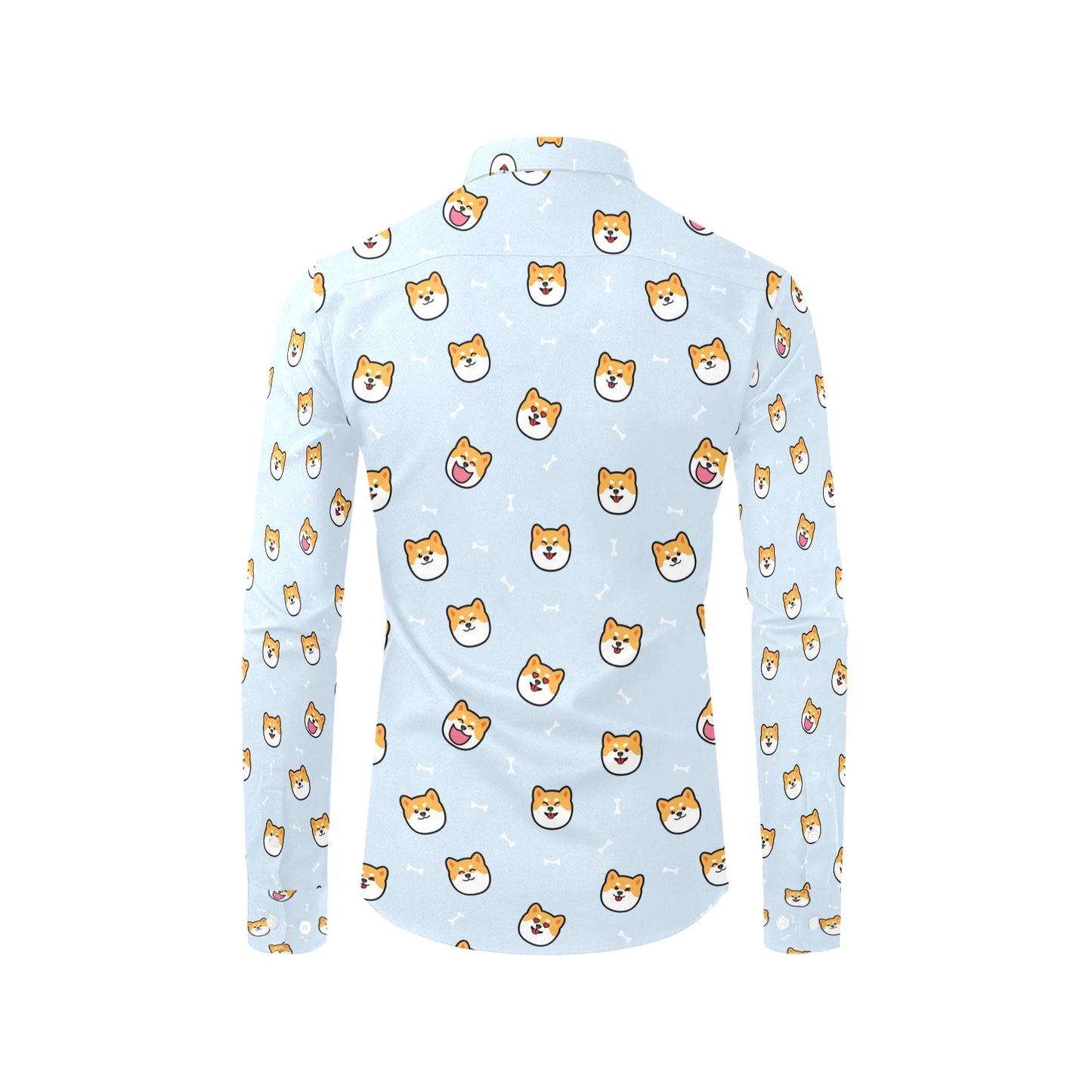 Shiba Inu Print Design LKS3012 Men's Long Sleeve Dress Shirt