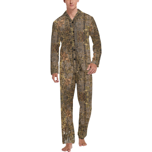 Camouflage Realtree Pattern Print Design 01 Men's Long Pajama Set