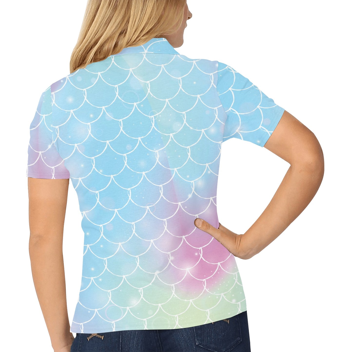Rainbow Pattern Print Design A06 Women's Polo Shirt
