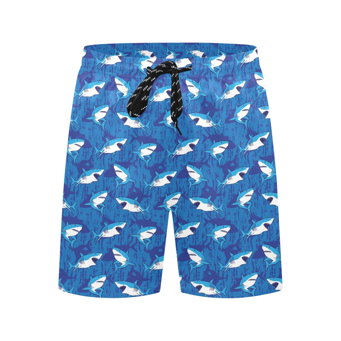 Shark Print Design LKS308 Men's Swim Trunks Beach Shorts