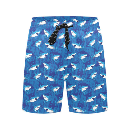 Shark Print Design LKS308 Men's Swim Trunks Beach Shorts